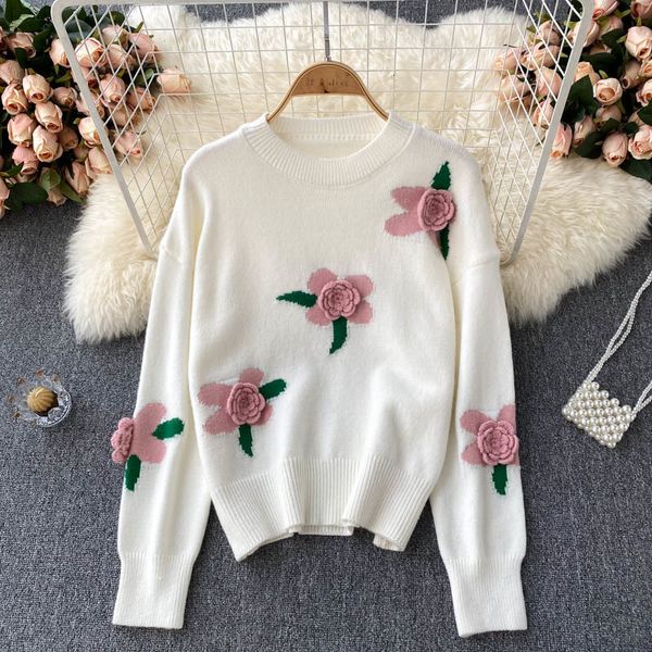 women's sweaters autumn and winter sweater korean fashions sweet flowers embroidered mesh the long sleeve female skoo, White;black
women's sweaters autumn and winter sweater korean fashions sweet flowers embroidered mesh the long sleeve female skoo, White;black
