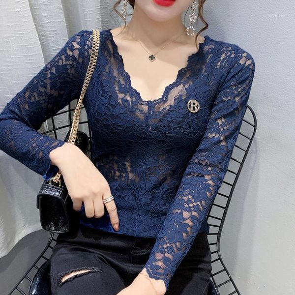 women's t-shirt lace long sleeve 2021 spring women hollow out shirt plus size v-neck woman tshirts blusas, White
women's t-shirt lace long sleeve 2021 spring women hollow out shirt plus size v-neck woman tshirts blusas, White