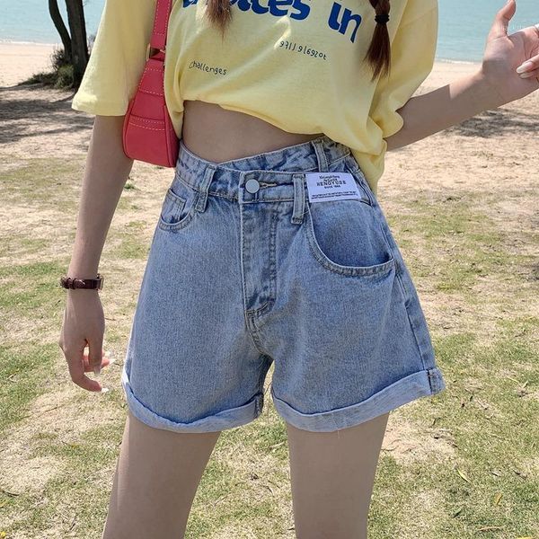women's shorts 5379 y2k unique asymmetrical high street denim women summer waist korean style all-match beach female blue jeans, White;black
women's shorts 5379 y2k unique asymmetrical high street denim women summer waist korean style all-match beach female blue jeans, White;black