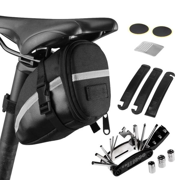 bike saddle bag repair tool kits cycling seats 16 in 1 bicycle multi function repairing kit car & truck racks
bike saddle bag repair tool kits cycling seats 16 in 1 bicycle multi function repairing kit car & truck racks