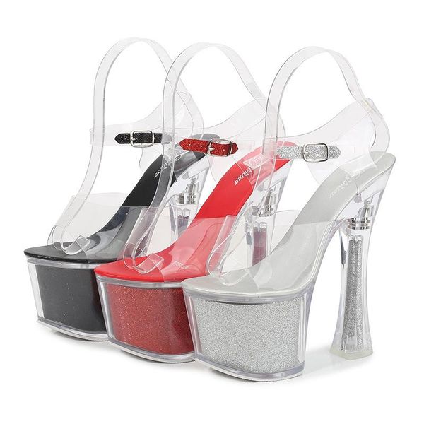 high heels sandals women17cm sandalia feminina slippers summer zapatos de mujer transparent shoes women clear, Black
high heels sandals women17cm sandalia feminina slippers summer zapatos de mujer transparent shoes women clear, Black