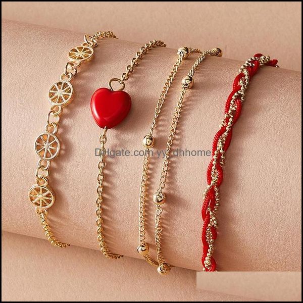 charm jewelrycharm bracelets huatang 4pcs/set boho red love heart charms bracelet set for women mtilayer adjustable braided rope chains fema, Golden;silver
charm jewelrycharm bracelets huatang 4pcs/set boho red love heart charms bracelet set for women mtilayer adjustable braided rope chains fema, Golden;silver