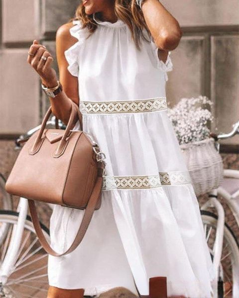 casual dresses lace hollow out dress or women 2021 cute fashion sleeveless stand female length sleeve style, Black;gray
casual dresses lace hollow out dress or women 2021 cute fashion sleeveless stand female length sleeve style, Black;gray