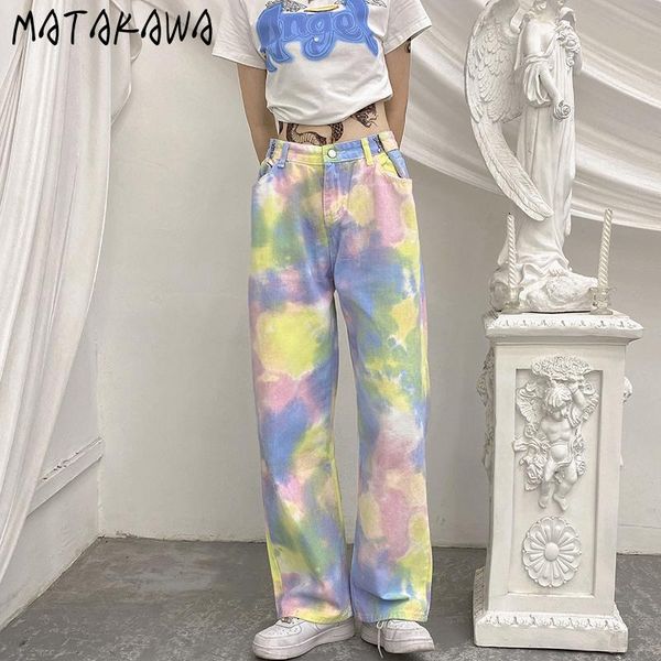 women's jeans matakawa tie-dye woman summer korean fashion loose wide leg pants streetwear straight vintage trousers female pantalon, Blue
women's jeans matakawa tie-dye woman summer korean fashion loose wide leg pants streetwear straight vintage trousers female pantalon, Blue