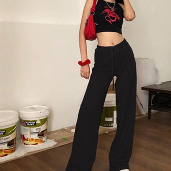 women's pants & capris 2021 summer fashion casual black red high street solid wide-leg loose fit soft daily old streetwear, Black;white
women's pants & capris 2021 summer fashion casual black red high street solid wide-leg loose fit soft daily old streetwear, Black;white
