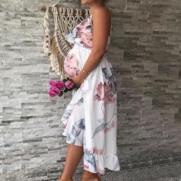 printing beach casual sling dress floral printed deep v-neck maternity dresses, White
printing beach casual sling dress floral printed deep v-neck maternity dresses, White