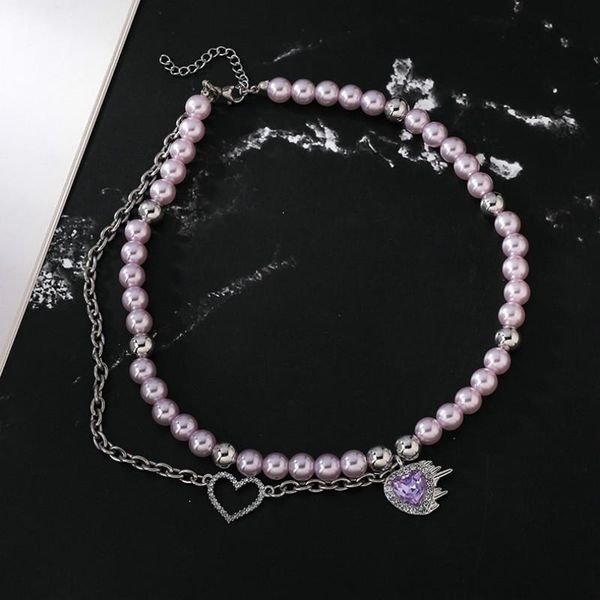 pendant necklaces 2021 korean exquisite love amethyst pearl clavicle necklace fashion temperament versatile women's jewelry, Silver
pendant necklaces 2021 korean exquisite love amethyst pearl clavicle necklace fashion temperament versatile women's jewelry, Silver