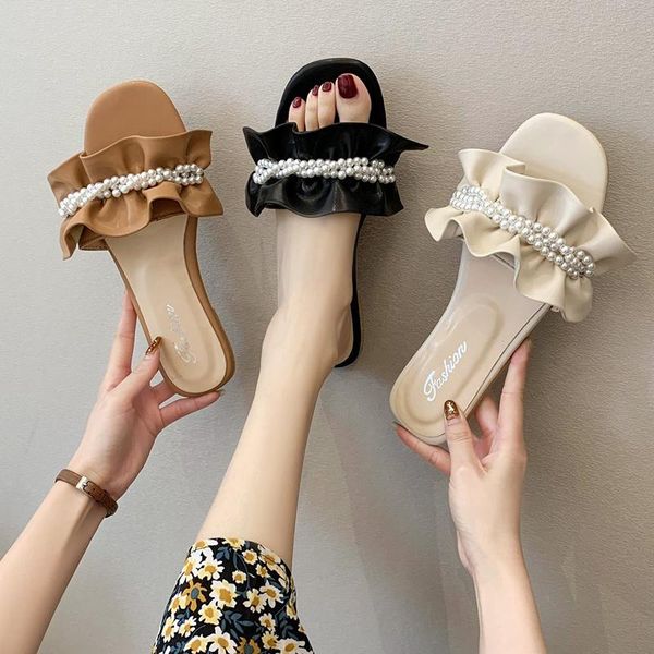 slippers women summer female shoes string bead luxury slides 2021 flat designer basic pu casual slipe, Black
slippers women summer female shoes string bead luxury slides 2021 flat designer basic pu casual slipe, Black