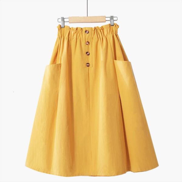 8 colors solid high waist womens skirt a line casual side pocket korea style knee length skirts with buttons elegant, Black
8 colors solid high waist womens skirt a line casual side pocket korea style knee length skirts with buttons elegant, Black