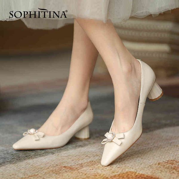 sophitina elegant pumps female concise pearl bow shoes small square toe fashion thick heel women's shoes ao480 210513, Black
sophitina elegant pumps female concise pearl bow shoes small square toe fashion thick heel women's shoes ao480 210513, Black