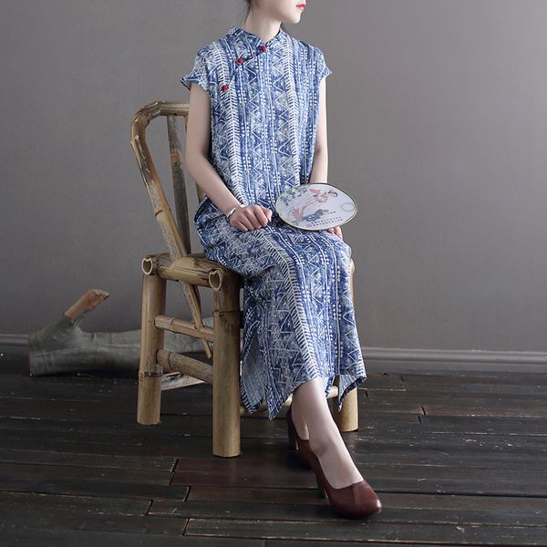 luxury casual dresses xi mo chine style national wind blue white ink printed cotton linen dr's disc buckle split cheongsam skirt 2012, Black;gray
luxury casual dresses xi mo chine style national wind blue white ink printed cotton linen dr's disc buckle split cheongsam skirt 2012, Black;gray