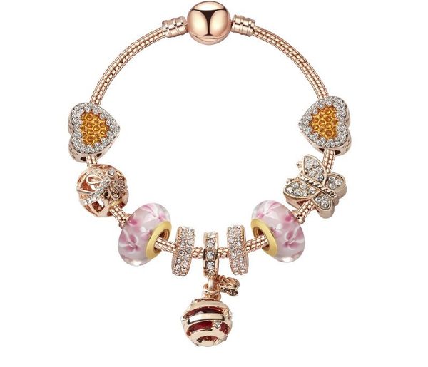 fashion pandora style charm bracelet women rose gold bee butterfly pendant european charm beads magnolia dangle fits pandora charm bracelets, Golden;silver
fashion pandora style charm bracelet women rose gold bee butterfly pendant european charm beads magnolia dangle fits pandora charm bracelets, Golden;silver