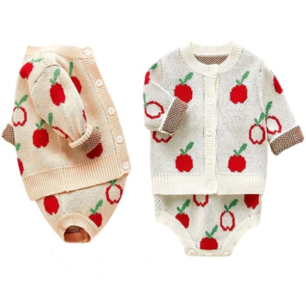 spring autumn girl fashion clothes cotton knitted set apple coat + romper suit infant clothing baby winter outfit 210417, White
spring autumn girl fashion clothes cotton knitted set apple coat + romper suit infant clothing baby winter outfit 210417, White