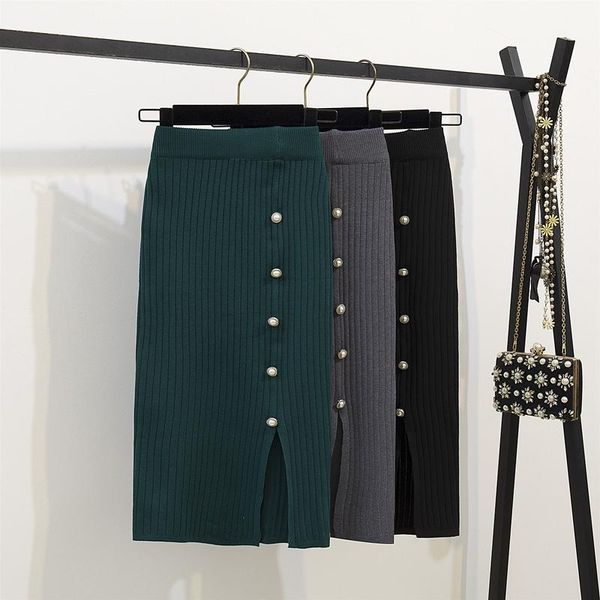 skirts tingyili autumn knitted skirt button front slit pencil black gray green korean slim fit bodycon knee length womens
skirts tingyili autumn knitted skirt button front slit pencil black gray green korean slim fit bodycon knee length womens