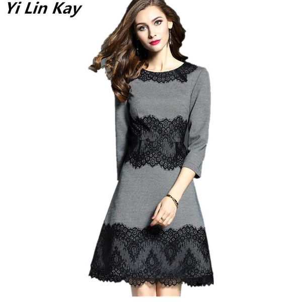 casual dresses yi lin kay high-end custom woman dress 2021 fashion runway round collar lace splicing slim, Black;gray
casual dresses yi lin kay high-end custom woman dress 2021 fashion runway round collar lace splicing slim, Black;gray