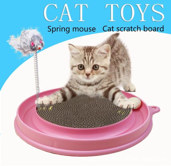 circular plastic corrugated paper cat scratchpad with ball mouse cat-scratchpad toy cat-tease plate pet supplies toys
circular plastic corrugated paper cat scratchpad with ball mouse cat-scratchpad toy cat-tease plate pet supplies toys