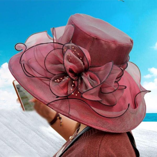 wide brim hats 10 colors floral fascinator lady party sun hat for women bonnet ladies, Blue;gray
wide brim hats 10 colors floral fascinator lady party sun hat for women bonnet ladies, Blue;gray