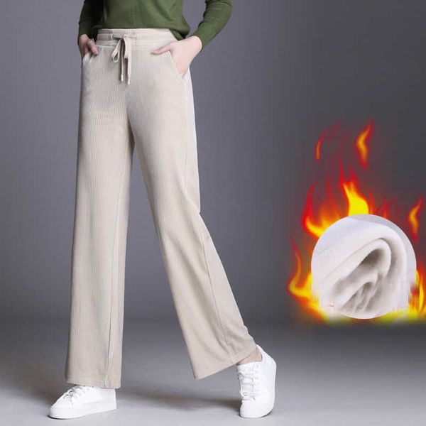 winter warm fleece thick velvet corduroy women's pants female high waist wide leg for women trousers woman plus size 210608, Black;white
winter warm fleece thick velvet corduroy women's pants female high waist wide leg for women trousers woman plus size 210608, Black;white