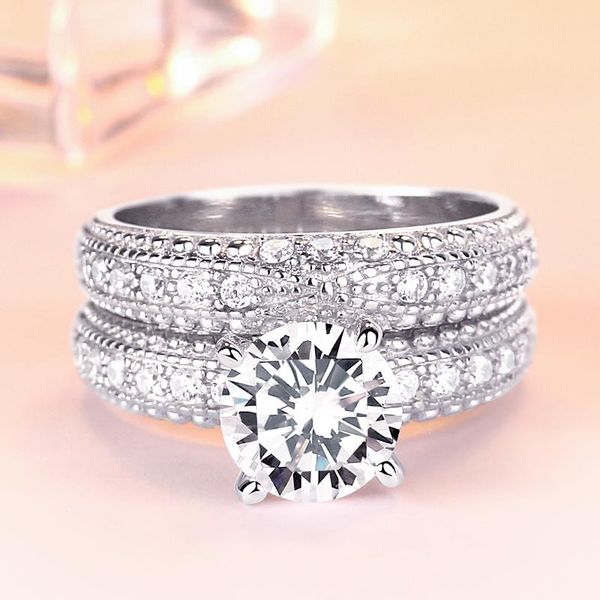 cluster rings sl 2pcs bridal ring set jewelry 925 silver white zirconia for women engagement wedding gift, Golden;silver
cluster rings sl 2pcs bridal ring set jewelry 925 silver white zirconia for women engagement wedding gift, Golden;silver