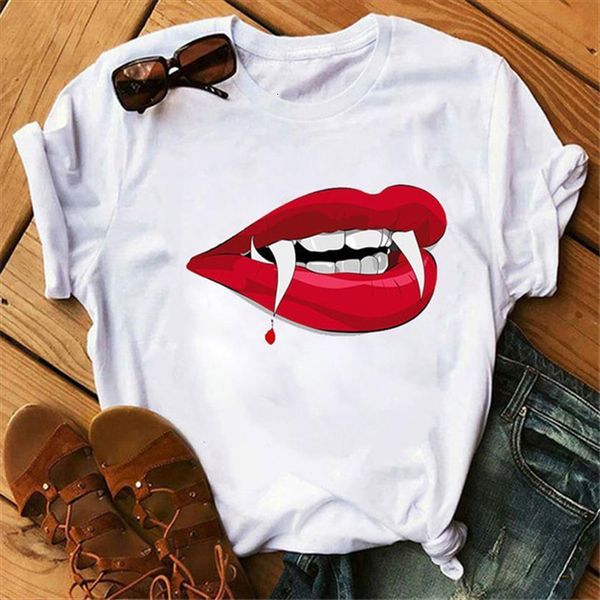 fangs lip print womens t shirt short sleeve o neck loose tee female clothes mujer, White
fangs lip print womens t shirt short sleeve o neck loose tee female clothes mujer, White