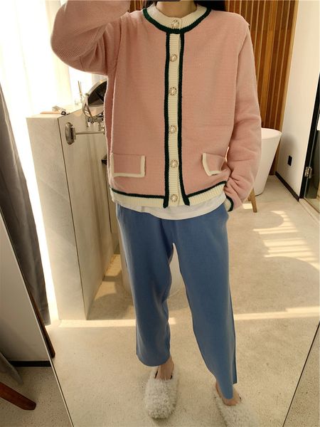 2020 spring and autumn women's net red daxiang cardigan foreign style round neck loose korean pink sweater coat, White
2020 spring and autumn women's net red daxiang cardigan foreign style round neck loose korean pink sweater coat, White