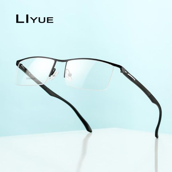 fashion sunglasses frames 2021 optical glasses frame men half metal eyeglasses computer myopia prescription transparent eye eyewear, Black 
fashion sunglasses frames 2021 optical glasses frame men half metal eyeglasses computer myopia prescription transparent eye eyewear, Black