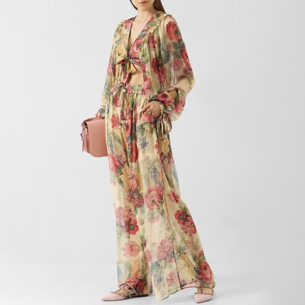 est stylish designer casual suit set for women ladies crop floral print wide leg pants women's two piece, White
est stylish designer casual suit set for women ladies crop floral print wide leg pants women's two piece, White