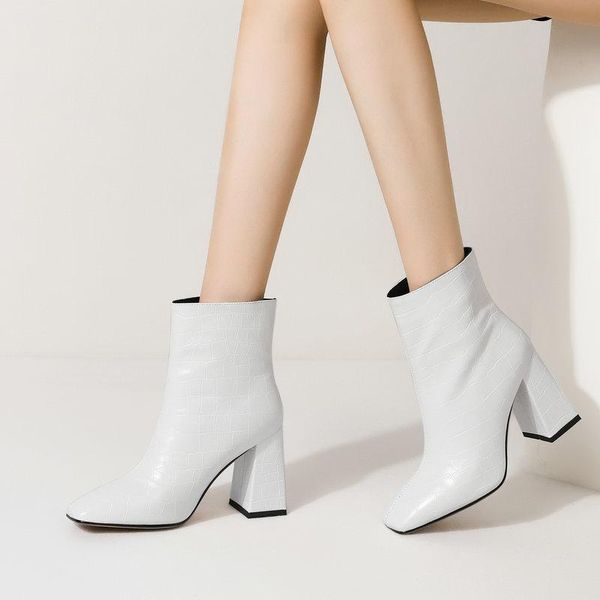 boots spring autumn short ladies stone pattern square toe ankle fashion high heel slip on winter women's shoes, Black
boots spring autumn short ladies stone pattern square toe ankle fashion high heel slip on winter women's shoes, Black
