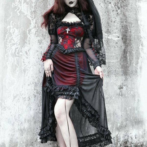 casual dresses sweetcool spring autumn harajuku punk girls black gothic drawstring lace fashion temperament sling dress, Black;gray
casual dresses sweetcool spring autumn harajuku punk girls black gothic drawstring lace fashion temperament sling dress, Black;gray