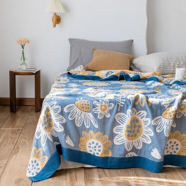 blankets spring summer gauze blanket pure cotton 5-layer throw quilt sunflower fish pattern bed cover sofa shawl
blankets spring summer gauze blanket pure cotton 5-layer throw quilt sunflower fish pattern bed cover sofa shawl