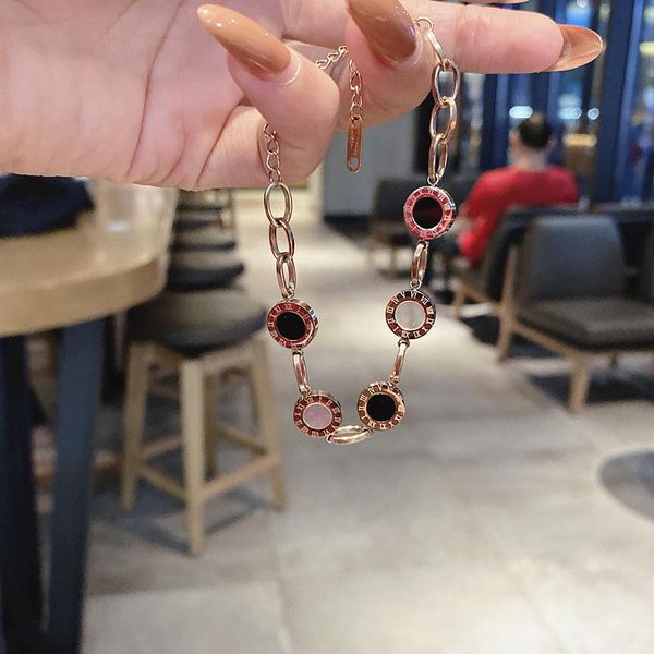 link, chain roman numeral titanium steel bracelet female simple fashion korean net red ins same design jewelry wholesale, Black
link, chain roman numeral titanium steel bracelet female simple fashion korean net red ins same design jewelry wholesale, Black