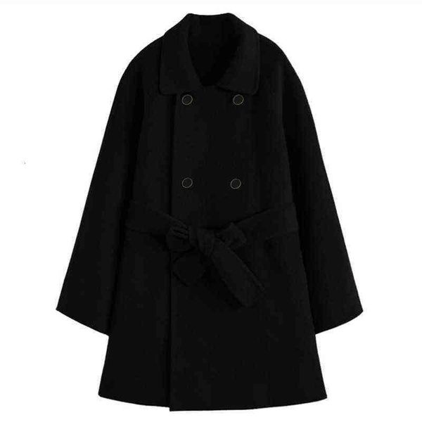 fat mm autumn and winter double row buckle belt double-sided cashmere wool coat medium long female black
fat mm autumn and winter double row buckle belt double-sided cashmere wool coat medium long female black