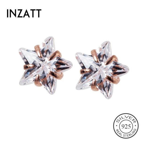 inzareal 925 sterling silver zircon star cute stud earrings for fashion women fine jewelry trendy 2021 accessories gift, Golden;silver
inzareal 925 sterling silver zircon star cute stud earrings for fashion women fine jewelry trendy 2021 accessories gift, Golden;silver