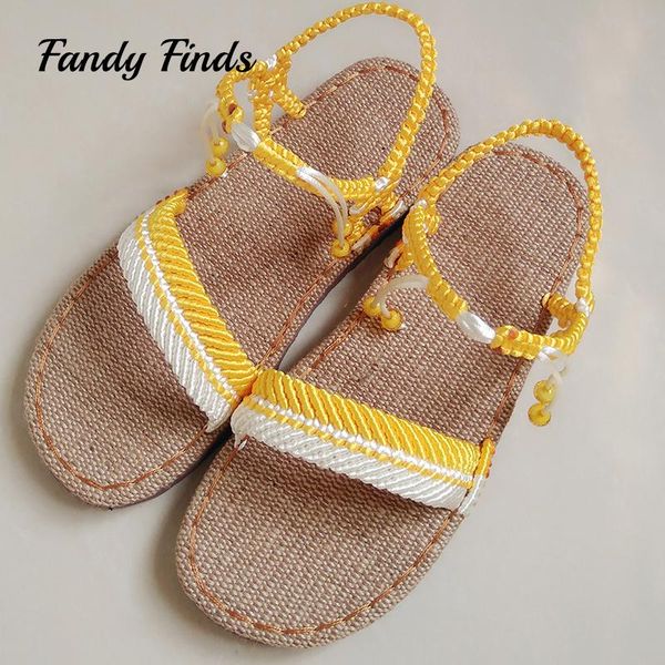 fashion women summer sandals flat eva sole hand-woven outwear beach casual flax customized handmade knitted shoes, Black
fashion women summer sandals flat eva sole hand-woven outwear beach casual flax customized handmade knitted shoes, Black