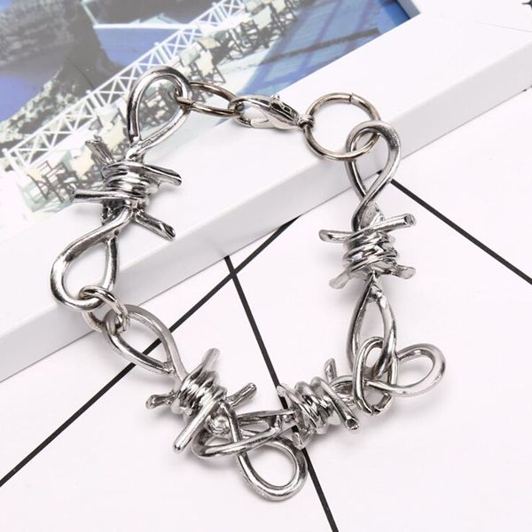 link, chain punk thorns iron stainless steel bracelet wristband bangle harajuku hip hop fashion necklace accessry, Black
link, chain punk thorns iron stainless steel bracelet wristband bangle harajuku hip hop fashion necklace accessry, Black