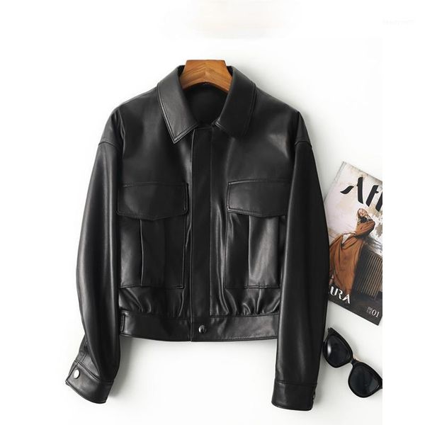 women's jackets spring 2021 genuine leather jacket women casual real sheepskin coat female biker veste femme pph4468 & faux, Black
women's jackets spring 2021 genuine leather jacket women casual real sheepskin coat female biker veste femme pph4468 & faux, Black