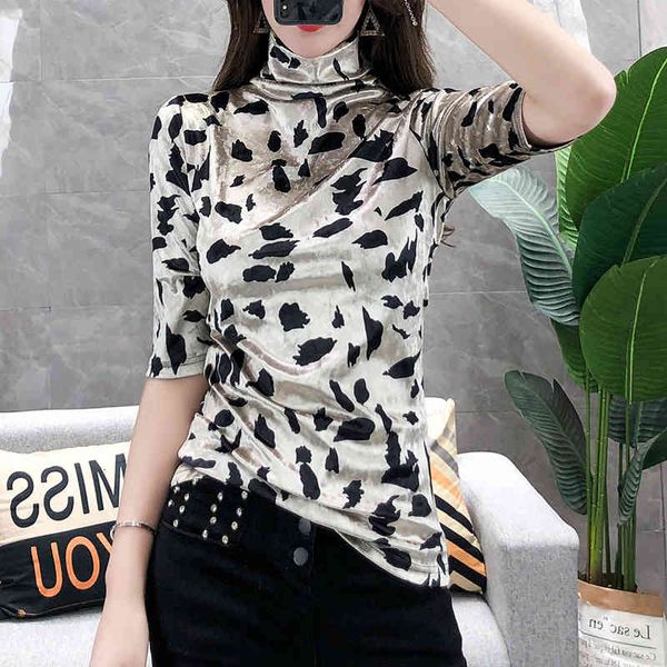 women's t-shirt t shirt women tshirt spring/autumn vintage turtleneck soft velvet print half sleeve t-shirt slim ropa mujer t07811b bo2, White
women's t-shirt t shirt women tshirt spring/autumn vintage turtleneck soft velvet print half sleeve t-shirt slim ropa mujer t07811b bo2, White
