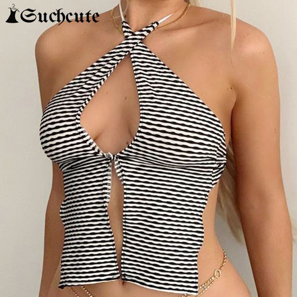 women's tanks & camis hollow out backless women crop fashion striped halter summer party clubwear ladies skinny xb4, White
women's tanks & camis hollow out backless women crop fashion striped halter summer party clubwear ladies skinny xb4, White