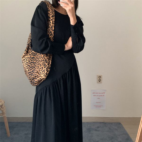 chic solid elegance retro women irregular french girls vintage all match lady brief slim fashion long dresses 210421, Black;gray
chic solid elegance retro women irregular french girls vintage all match lady brief slim fashion long dresses 210421, Black;gray
