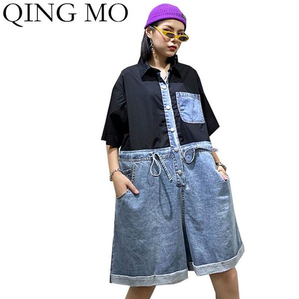 women straight jumpsuits 2021 denim patchwork female high waist loose fshion zqy4902 women's & rompers, Black;white
women straight jumpsuits 2021 denim patchwork female high waist loose fshion zqy4902 women's & rompers, Black;white