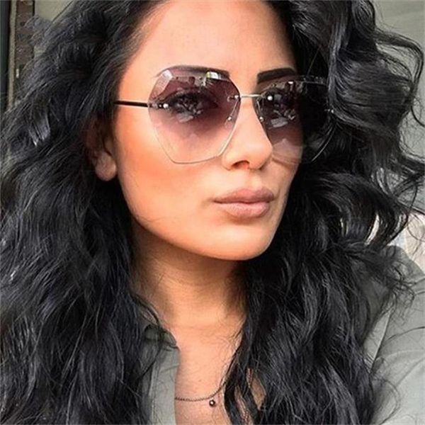 oversize gradient sunglasses woman fashion brand rimless transparent womens glasses big shades uv400, White;black
oversize gradient sunglasses woman fashion brand rimless transparent womens glasses big shades uv400, White;black