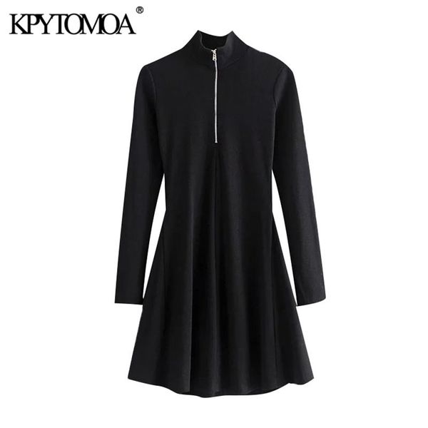 women chic fashion with half-zip ribbed mini dress vintage high neck long sleeve female dresses vestidos mujer 210420, Black;gray
women chic fashion with half-zip ribbed mini dress vintage high neck long sleeve female dresses vestidos mujer 210420, Black;gray