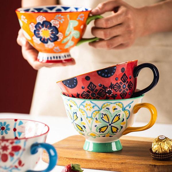 nordic style ceramic mug creative painting milk breakfast cup coffee household large capacity reusable water mugs 
nordic style ceramic mug creative painting milk breakfast cup coffee household large capacity reusable water mugs