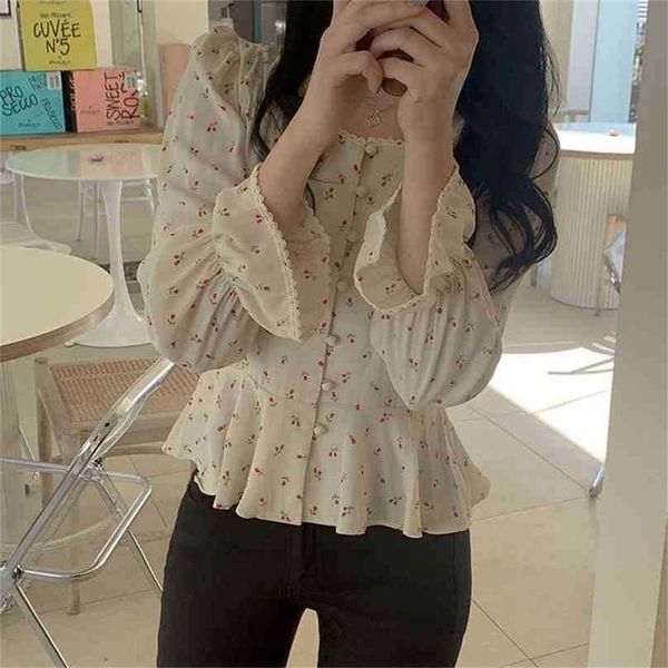 chic korean square collar high waist florals slim streetwear sweet blouses all match women cute short shirts 210525, White
chic korean square collar high waist florals slim streetwear sweet blouses all match women cute short shirts 210525, White