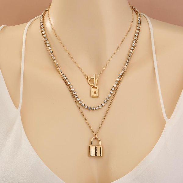 pendant necklaces 2021 vintage boho fashion simple geometry chain choker gold necklace for women punk crystal lock jewelry gift, Silver
pendant necklaces 2021 vintage boho fashion simple geometry chain choker gold necklace for women punk crystal lock jewelry gift, Silver