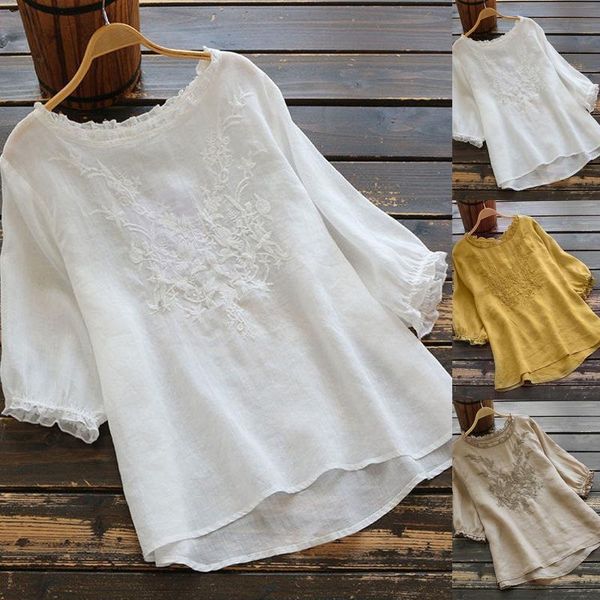 women's blouses & shirts 3xl plus size sweet ruffle women solid color flower embroidered casual o-neck short sleeve blusas mujer, White
women's blouses & shirts 3xl plus size sweet ruffle women solid color flower embroidered casual o-neck short sleeve blusas mujer, White