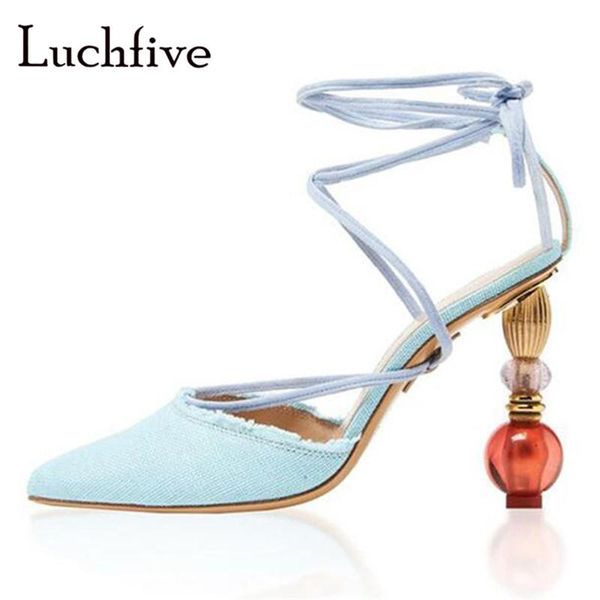 string-beads shaped high heels women sandals pointy cover toe shoes woman ankle lace up blue summer feminina, Black
string-beads shaped high heels women sandals pointy cover toe shoes woman ankle lace up blue summer feminina, Black