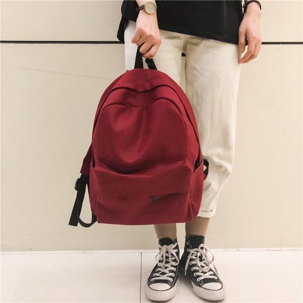 backpack simple and fresh boys girls canvas student school bag college style all-match solid color
backpack simple and fresh boys girls canvas student school bag college style all-match solid color