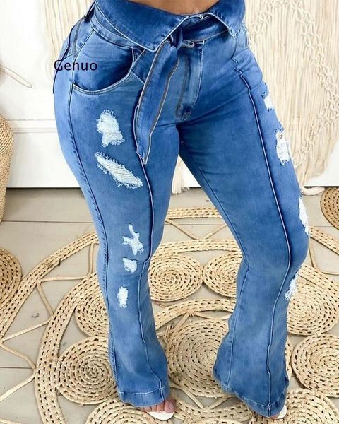 cut out hole washed denim pants women retro jeans ripped flare bell bottom trousers skinny high waist lady women's, Blue
cut out hole washed denim pants women retro jeans ripped flare bell bottom trousers skinny high waist lady women's, Blue