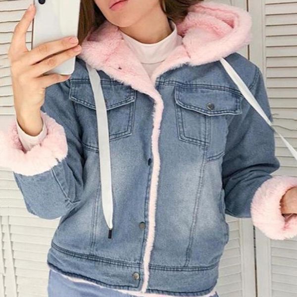 coats new women denim with winter jeans warm hooded velvet jacket femme faux fur collar padded coats bomber, Tan;black
coats new women denim with winter jeans warm hooded velvet jacket femme faux fur collar padded coats bomber, Tan;black